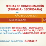 FECHAS DE CONFIGURACIÓN SIAGIE 2017