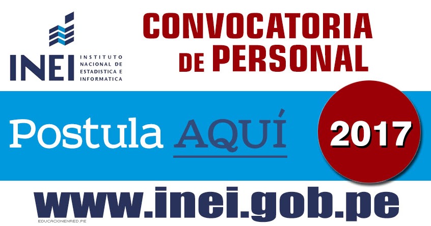 INEI: CONVOCATORIA PARA JEFES DISTRITALES (CENSOS NACIONAL 2017)