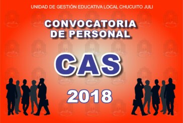 6º PROCESO CAS 2018 – CRONOGRAMA DE ENTREVISTA