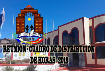 CONVOCATORIA A REUNIÓN – CUADRO DE DISTRIBUCIÓN DE HORAS 2019