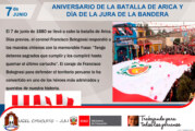 7 de junio. Aniversario de la Batalla de Arica y la renovación del Juramento de fidelidad a la bandera.