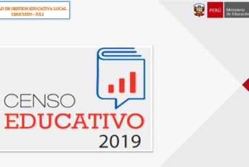 CENSO EDUCATIVO MODULO I: OFICIO MÚLTIPLE N°065-2019-DREP/UGEL CHJ-AGI-EER/D, Conclusión de reporte CENSO EDUCATIVO 2019.