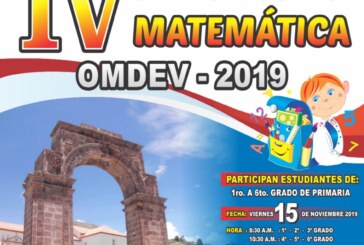 IV OLIMPIADA REGIONAL DE MATEMATICA «OMDEV-2019»