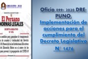OFICIO MÚLTIPLE N°099-2020-GR-PUNO-GRDS-DRE-PUNO.