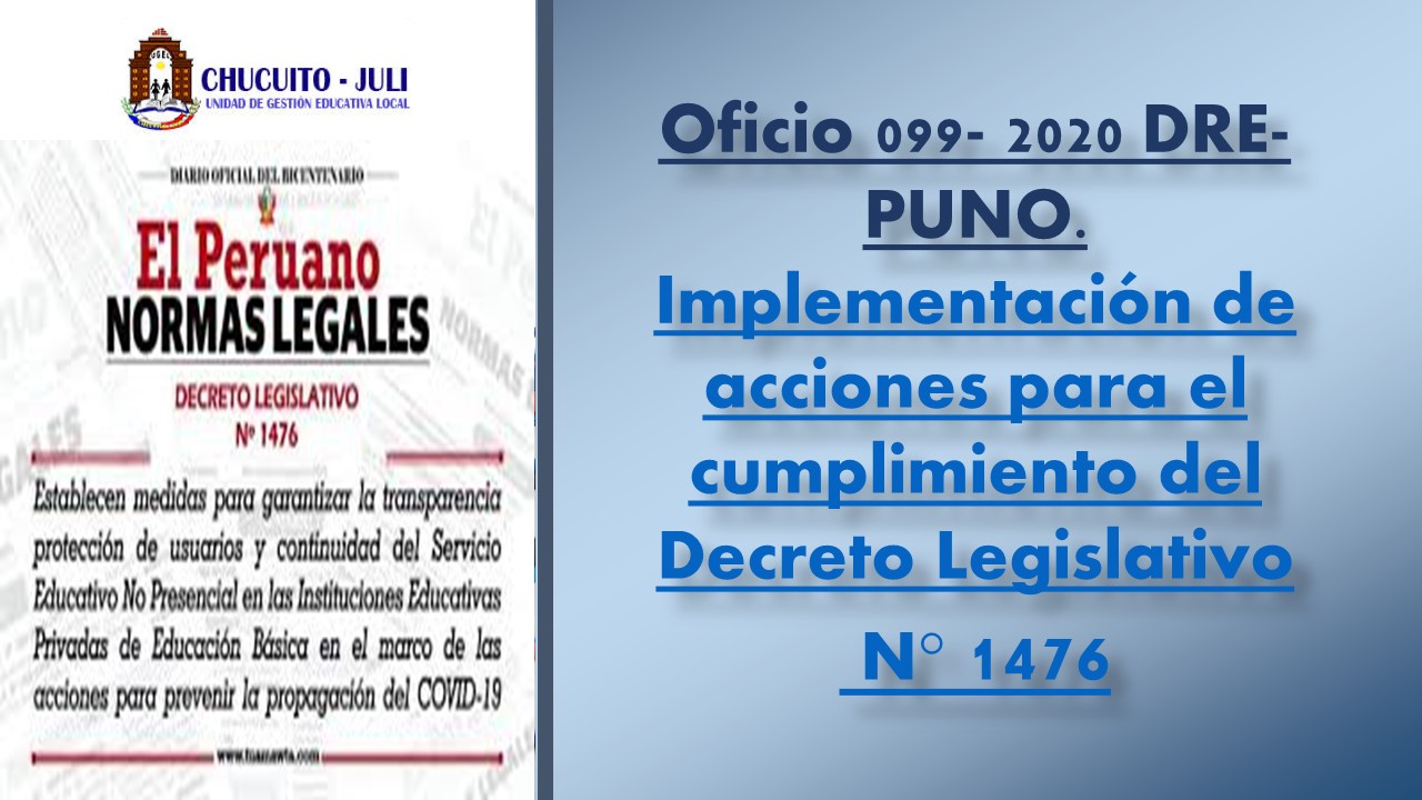 OFICIO MÚLTIPLE N°099-2020-GR-PUNO-GRDS-DRE-PUNO.