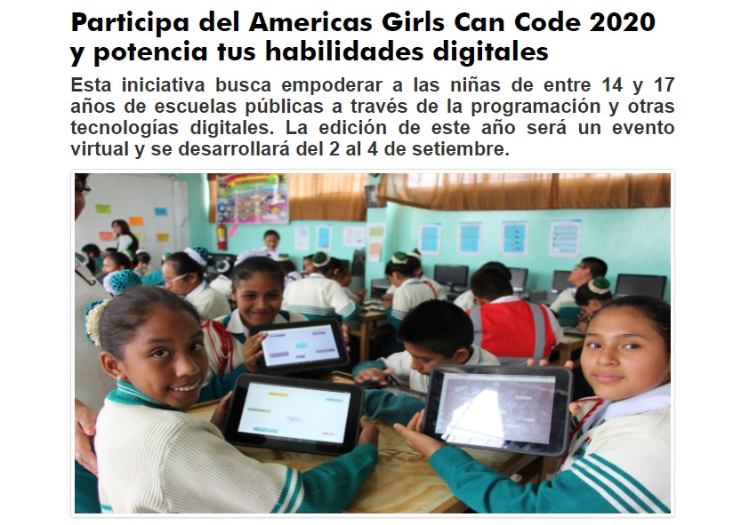 Americas Girls Can Code 2020