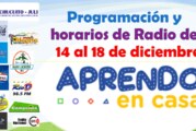 PROGRAMACIÓN DE  RADIO, APRENDO EN CASA DEL 14 AL 18 DE DICIEMBRE