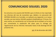 COMUNICADO SISUGEL 2020