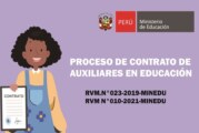 Resultados preliminares para el proceso de contratación de auxiliares de educación 2021 en atención a OFICIO-00438-2021-MINEDU-VMGP-DIGEDD-DITEN