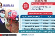 AMPLIAN  CRONOGRAMA  DE VACUNACIÓN  PARA MAESTROS DE LA  UGEL CHUCUITO-JULI