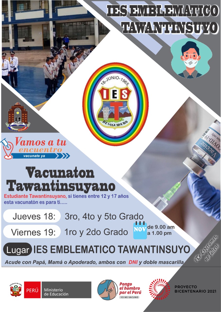 LOS ESTUDIANTES DE  LA I.E.S TAWANTINSUYO… PONEN EL HOMBRO