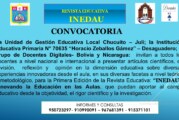 INVITACIÓN A SER ARTICULISTA DE LA REVISTA «INEDAU»