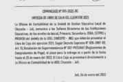 COMUNICADO: PRESENTACIÓN DE LIBRO CAJA DEL EJERCICIO 2021
