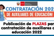 CONVOCATORIA: Adjudicación de plaza vacante de Auxiliar de Educación – Nivel Secundaria