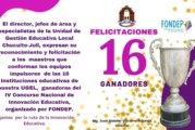 FELICITACIONES A NUESTROS GANADORES DEL IV CONCURSO NACIONAL DE INNOVACIÓN  EDUCATIVA.