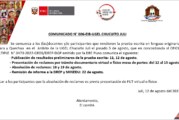 RESULTADOS PRELIMINARES PRUEBA ESCRITA DE LENGUA ORIGINARIA AIMARA Y QUECHUA 2022 – ACTUALIZADO