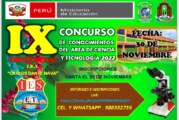 IX CONCURSO DE CONOCIMIENTOS DEL ÁREA DE CIENCIA Y TECNOLOGÍA