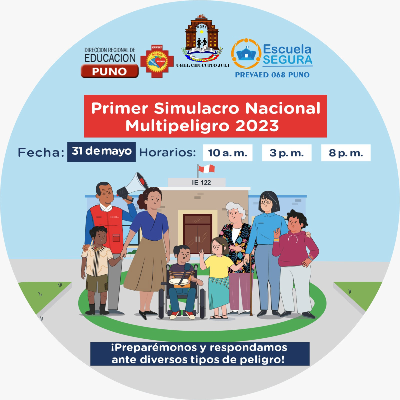 COMUNICADO PREVAED: PARTICIPAR EN EL PRIMER SIMULACRO NACIONAL MULTIPELIGRO 2023