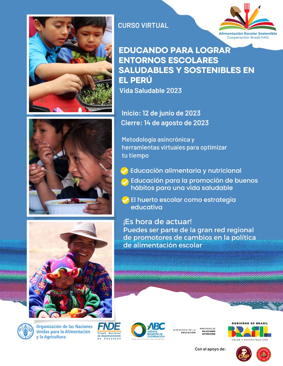 Curso “Educando para Lograr Entornos Escolares Saludables y Sostenibles en el Perú – vida saludable 2023”