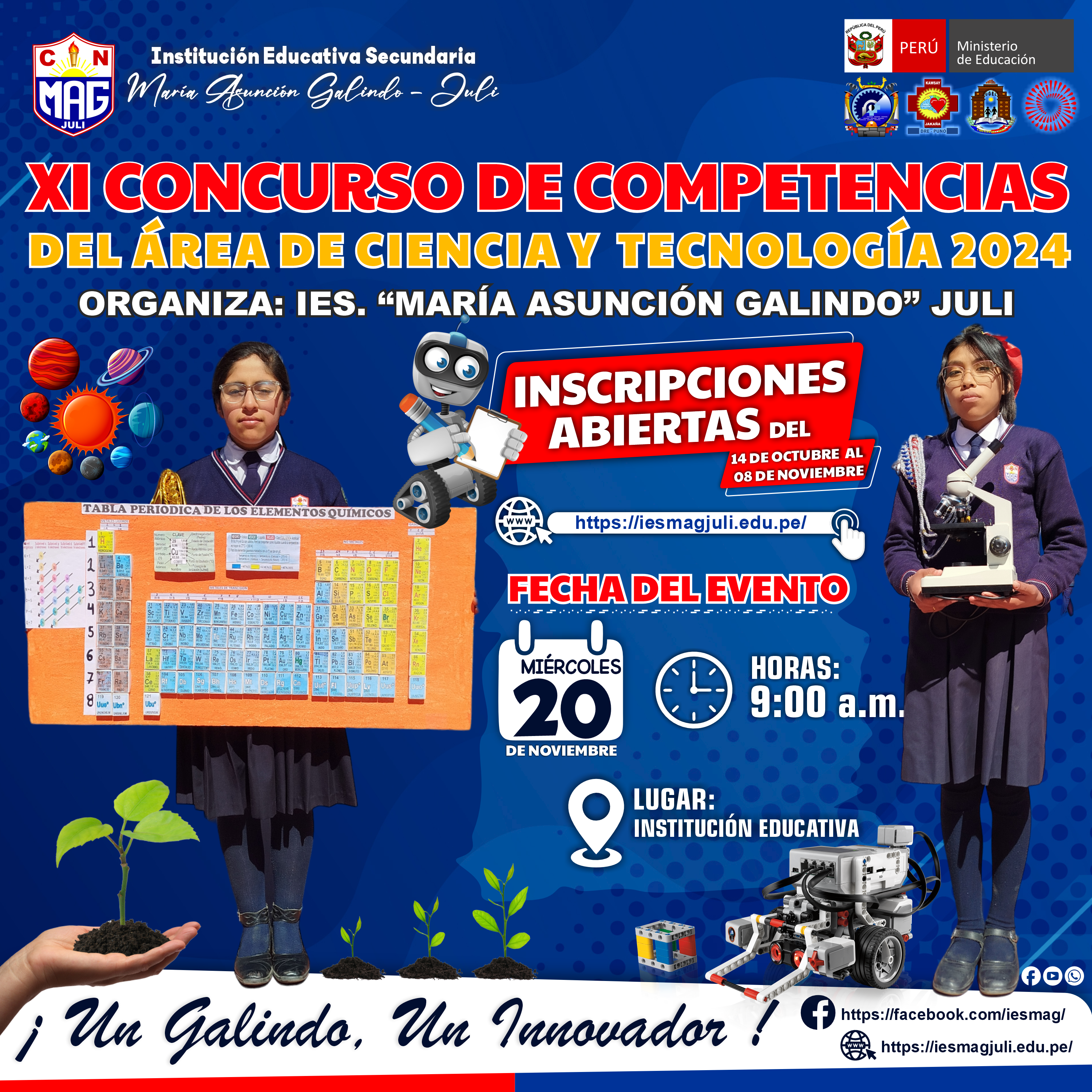 XI CONCURSO DE COMPETENCIAS DEL ÁREA DE CIENCIA Y TECNOLOGÍA DEL ÁMBITO DE LA UGEL CHUCUITO – JULI