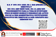 R.D. N° 1898-2024-UGEL-CH-J, que aprueba la Directiva N° 008-2024-GRP/DREP/UGEL-CH-J/A-ADM/OCP. «Procedimientos para la toma de inventario físico de bienes muebles e inmuebles del activo fijo de la Sede Administrativa e Instituciones Educativas del ámbito de la UGEL Chucuito Juli – Ejercicio 2024»