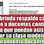 OFICIO MÚLTIPLE N° 00123-2024-MINEDU/VMGP-DIGEDD. SOBRE BRINDAR FACILIDADES A DOCENTES CONTRATADOS PARA PARTICIPAR EN LA EVALUACIÓN DESCENTRALIZADA DE INGRESO A LA CPM 2024.