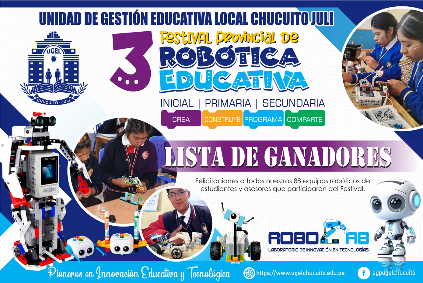 LISTA DE GANADORES | 3° FESTIVAL PROVINCIAL DE ROBÓTICA EDUCATIVA 2024