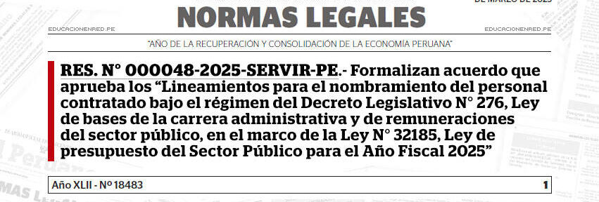 CRONOGRAMA REGIONAL DEL PROCESO DE NOMBRAMIENTO DEL PERSONAL CONTRATADO BAJO EL RÉGIMEN LABORAL DEL DECRETO LEGISLATIVO N° 276 – 2025