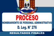 RESULTADOS FINALES DEL PROCESO DE NOMBRAMIENTO DEL PERSONAL CONTRATADO BAJO EL RÉGIMEN LABORAL DEL DECRETO LEGISLATIVO N° 276 – 2025