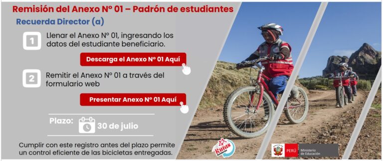 RUTAS SOLIDARIAS: Registro y remisión del Anexo N° 01 – Padrón de Estudiantes