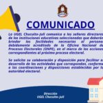 COMUNICADO: DIRECTORES DE II.EE QUE  SERAN UTILIZADOS COMO LOCAL DE VOTACION.