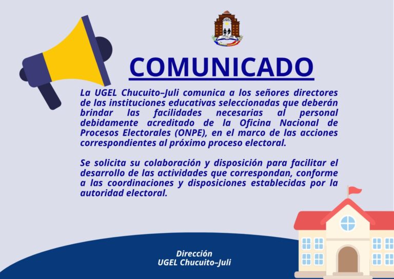 COMUNICADO: DIRECTORES DE II.EE QUE  SERAN UTILIZADOS COMO LOCAL DE VOTACION.